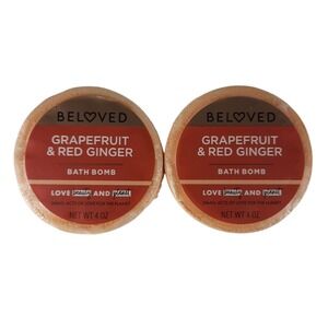 2 x Beloved Grapefruit & Red Ginger Fragrance Bath Bomb 4oz each